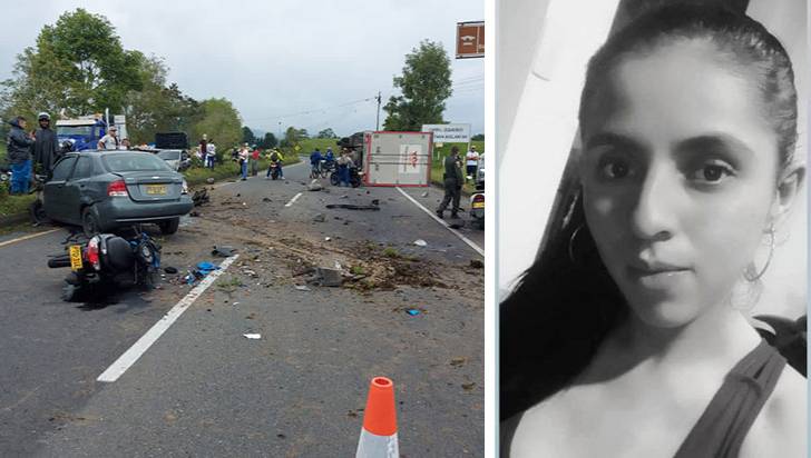 Yeraldín Ramírez, motociclista fallecida por múltiple choque en la autopista del Café