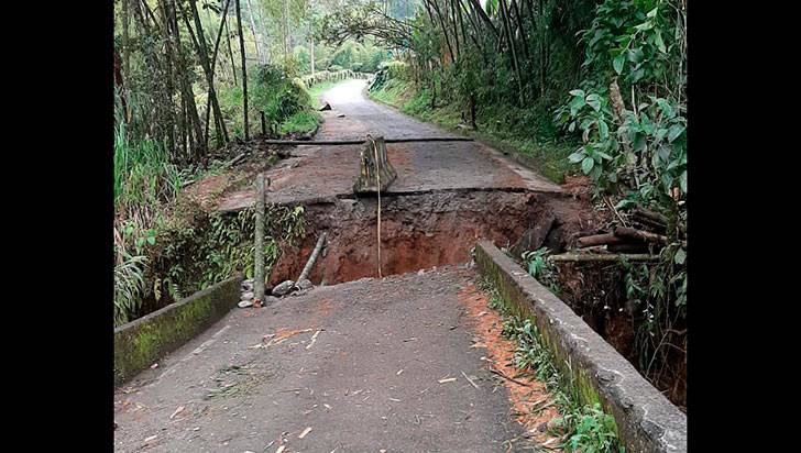 Colapso de puente tiene incomunicadas a 10 veredas de Calarcá, ¿qué se sabe de su reparación?