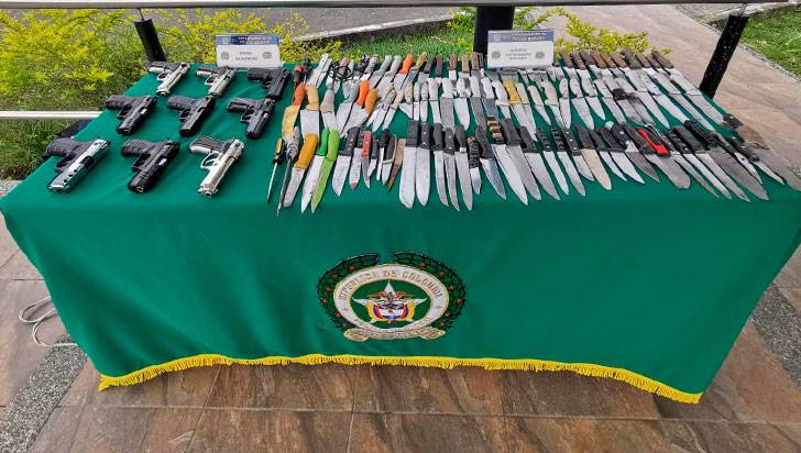 Plan desarme de la Policía incautó 389 armas cortopunzantes en Quindío