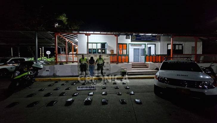 Detenida en Calarcá: mujer lleva 42 kilos de marihuana en bus hacia Bogotá