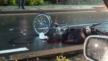 Bus público arrolló un ciclista cerca de la glorieta del barrio Naranjos de Armenia