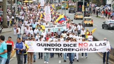 Así fue la marcha en el Quindío en contra de las reformas del gobierno Petro