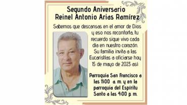 Segundo Aniversario Reinel Antonio Arias Ramírez